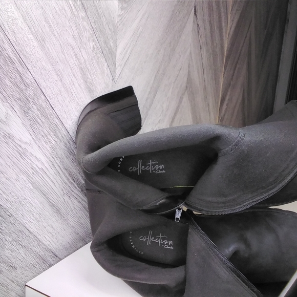 Clark's Collection Women's Tall Knee-high Riding Leather Zip Boots Sz: 6.5 Black - Picture 9 of 10